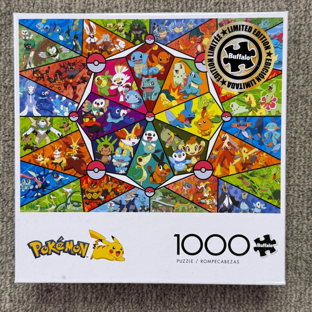 Buffalo Games Pokemon Stained Glass 1000 Piece‎ Jigsaw Puzzle New Sealed 10600